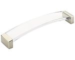 Schaub and Company Positano 6-5/16" (160mm) Center-to-Center Cabinet Pull (Satin Nickel/Clear)