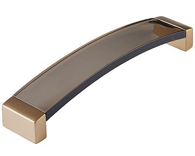 Schaub and Company Positano 6-5/16" (160mm) Center-to-Center Cabinet Pull (Signature Satin Brass/Smoke)