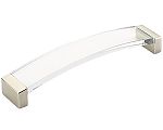 Schaub and Company Positano 8-13/16" (224mm) Center-to-Center Cabinet Pull (Satin Nickel/Clear)