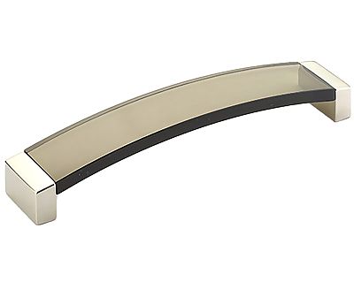 Schaub and Company Positano 8-13/16" (224mm) Center-to-Center Cabinet Pull (Satin Nickel/Smoke)