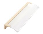 Schaub and Company Positano 5" (128mm) Center-to-Center Cabinet Edge Pull (Signature Satin Brass/Clear)