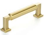 Schaub and Company Haniburton 3-1/2" (89mm) Center-to-Center Cabinet Pull (Satin Brass)