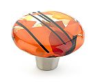 Schaub and Company Ice 1-1/4" (32mm) Glass Cabinet Knob (Confetti Orange)