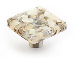 Schaub and Company Ice 1-1/2" (38mm) Square Glass Cabinet Knob (Sable Pebbles)