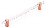 Schaub and Company Lumiere 12" (305mm) Center-to-Center Appliance Pull (Clear Acrylic/Brushed Rose Gold)