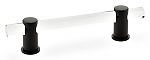 Schaub and Company Lumiere 4" (102mm) Center-to-Center Cabinet Pull (Clear Acrylic/Matte Black)