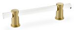 Schaub and Company Lumiere 4" (102mm) Center-to-Center Cabinet Pull (Clear Acrylic/Satin Brass)
