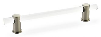 Schaub and Company Lumiere 6" (152mm) Center-to-Center Cabinet Pull (Clear Acrylic/Satin Nickel)