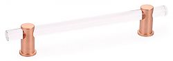 Schaub and Company Lumiere 6" (152mm) Center-to-Center Cabinet Pull (Clear Acrylic/Brushed Rose Gold)