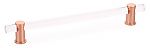 Schaub and Company Lumiere 8" (203mm) Center-to-Center Cabinet Pull (Clear Acrylic/Brushed Rose Gold)