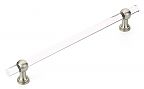 Schaub and Company Lumiere Transitional 12" (305mm) Center-to-Center Appliance Pull (Clear Acrylic/Satin Nickel)