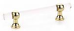 Schaub and Company Lumiere Transitional 4" (102mm) Center-to-Center Cabinet Pull (Clear Acrylic/Polished Brass)