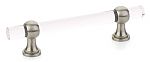 Schaub and Company Lumiere Transitional 4" (102mm) Center-to-Center Cabinet Pull (Clear Acrylic/Satin Nickel)