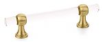 Schaub and Company Lumiere Transitional 4" (102mm) Center-to-Center Cabinet Pull (Clear Acrylic/Satin Brass)