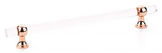 Schaub and Company Lumiere Transitional 8" (203mm) Center-to-Center Cabinet Pull (Clear Acrylic/Polished Rose Gold)