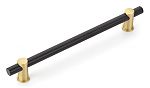 Schaub and Company Fonce 8" (203mm) Center-to-Center Cabinet Pull (Matte Black/Satin Brass)