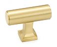 Schaub and Company Haniburton 1-5/8" (41mm) Cabinet T-Knob (Satin Brass)