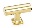 Schaub and Company Haniburton 1-5/8" (41mm) Cabinet T-Knob (Unlacquered Brass)