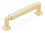 Schaub and Company Haniburton 4" (102mm) Center-to-Center Cabinet Pull (Satin Brass)