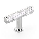 Schaub and Company Pub House 2" (51mm) Knurled Cabinet T-Knob (Polished Chrome)
