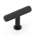 Schaub and Company Pub House 2" (51mm) Knurled Cabinet T-Knob (Matte Black)