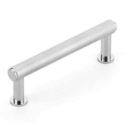 Schaub and Company Pub House 3-1/2" (89mm) Center-to-Center Knurled Cabinet Pull (Polished Chrome)