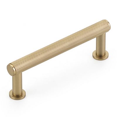 Schaub and Company Pub House 3-1/2" (89mm) Center-to-Center Knurled Cabinet Pull (Signature Satin Brass)