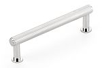 Schaub and Company Pub House 4" (102mm) Center-to-Center Knurled Cabinet Pull (Polished Chrome)