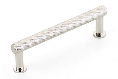 Schaub and Company Pub House 4" (102mm) Center-to-Center Knurled Cabinet Pull (Polished Nickel)