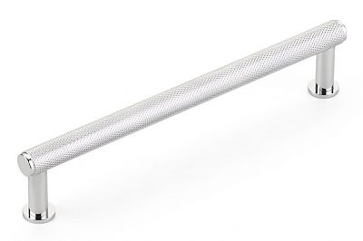 Schaub and Company Pub House 6" (152mm) Center-to-Center Knurled Cabinet Pull (Polished Chrome)