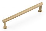 Schaub and Company Pub House 6" (152mm) Center-to-Center Knurled Cabinet Pull (Signature Satin Brass)