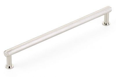 Schaub and Company Pub House 8" (203mm) Center-to-Center Knurled Cabinet Pull (Polished Nickel)