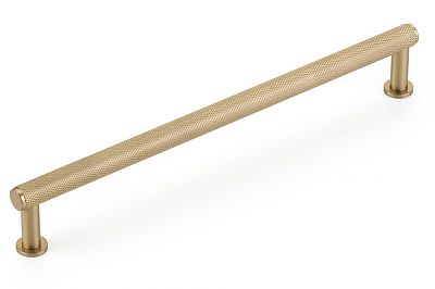 Schaub and Company Pub House 8" (203mm) Center-to-Center Knurled Cabinet Pull (Signature Satin Brass)