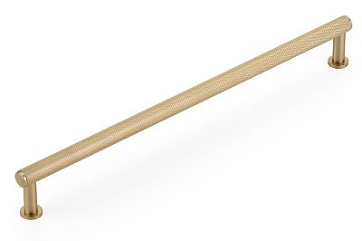 Schaub and Company Pub House 10" (254mm) Center-to-Center Knurled Cabinet Pull (Signature Satin Brass)