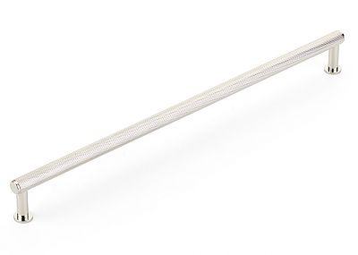 Schaub and Company Pub House 12" (305mm) Center-to-Center Knurled Cabinet Pull (Polished Nickel)