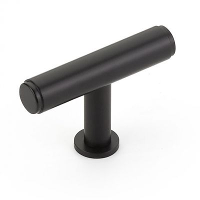 Schaub and Company Pub House 2" (51mm) Smooth Cabinet T-Knob (Matte Black)