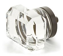 Schaub and Company City Lights 1-3/4" (44mm) Rectangular Glass Cabinet Knob (Oil Rubbed Bronze/Clear Glass)