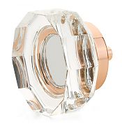 Schaub and Company City Lights 1-3/4" (44mm) Multi-Sided Glass Cabinet Knob (Polished Rose Gold/Clear Glass)
