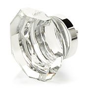 Schaub and Company City Lights 1-3/4" (44mm) Faceted Dome Glass Cabinet Knob (Polished Chrome/Clear Glass)