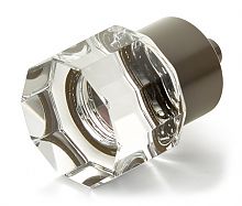 Schaub and Company City Lights 1-1/8" (29mm) Round Multi-Sided Glass Cabinet Knob (Oil Rubbed Bronze/Clear Glass)