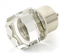 Schaub and Company City Lights 1-1/8" (29mm) Round Multi-Sided Glass Cabinet Knob (Satin Nickel/Clear Glass)