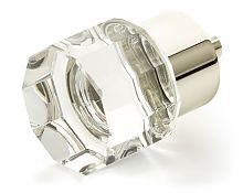 Schaub and Company City Lights 1-1/8" (29mm) Round Multi-Sided Glass Cabinet Knob (Polished Nickel/Clear Glass)