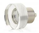 Schaub and Company City Lights 1-3/8" (35mm) Round Disc Glass Cabinet Knob (Satin Nickel/Clear Glass)
