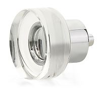 Schaub and Company City Lights 1-3/8" (35mm) Round Disc Glass Cabinet Knob (Polished Chrome/Clear Glass)