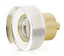 Schaub and Company City Lights 1-3/8" (35mm) Round Disc Glass Cabinet Knob (Satin Brass/Clear Glass)