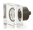 Schaub and Company City Lights 1-1/4" (32mm) Square Glass Cabinet Knob (Oil Rubbed Bronze/Clear Glass)