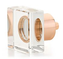 Schaub and Company City Lights 1-1/4" (32mm) Square Glass Cabinet Knob (Polished Rose Gold/Clear Glass)