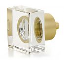 Schaub and Company City Lights 1-1/4" (32mm) Square Glass Cabinet Knob (Satin Brass/Clear Glass)