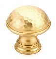 Schaub and Company Atherton 1-1/4" (32mm) Hammered Face Plain Edge Cabinet Knob (Satin Brass)