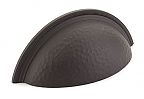 Schaub and Company Atherton 3" (76mm) Center-to-Center Hammered Face Knurled Edge Cup/Bin Pull (Oil Rubbed Bronze)